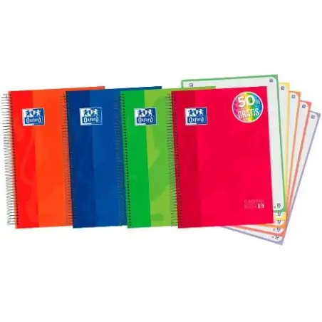 (100430279) OXFORD CUADERNO CLASSIC EUROPEANBOOK 5 WRITE&ERASE 120H  A4+ 5X5 MICROPERFORADO T/EXTRADURA C/SURTIDOS VIVOS