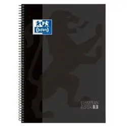 (400050189) OXFORD CUADERNO CLASSIC EUROPEANBOOK 1 WRITE&ERASE 80H A4+ 1 LINEA MICROPERFORADO T/EXTRADURA NEGRO