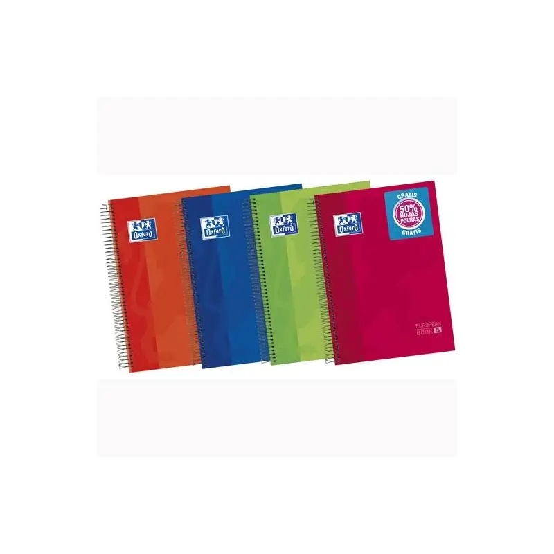 (400060750) OXFORD CUADERNO CLASSIC EUROPEANBOOK 5 WRITE&ERASE 120H A4+ 1 LÍNEA MICROPERFORADO T/EXTRADURA C/ VIVOS SURTIDOS