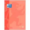 (400121584) OXFORD RECAMBIO CLASSIC 80H A4 ENCOLADO 90GR 5X5MM 4 TALADROS 1 BANDA COLOR MELOCOTÓN -5U-