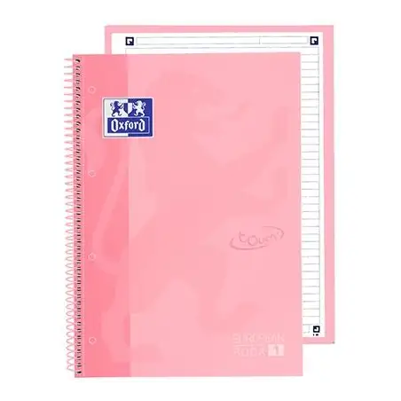 (400138324) OXFORD CUADERNO TOUCH EUROPEANBOOK 1 WRITE&ERASE 80H A4+ 1 LÍNEA MICROPERFORADO T/EXTRADURA PACK 5 UD FLAMINGO PA...