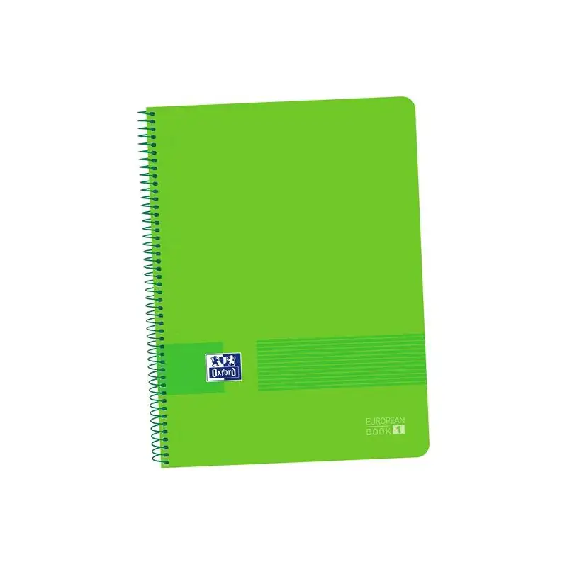 (400149421) OXFORD CUADERNO LIVE&GO EUROPEANBOOK 1 80H A4+ 5X5MM MICROPERFORADO T/PLÁSTICO PACK 5 UD VERDE