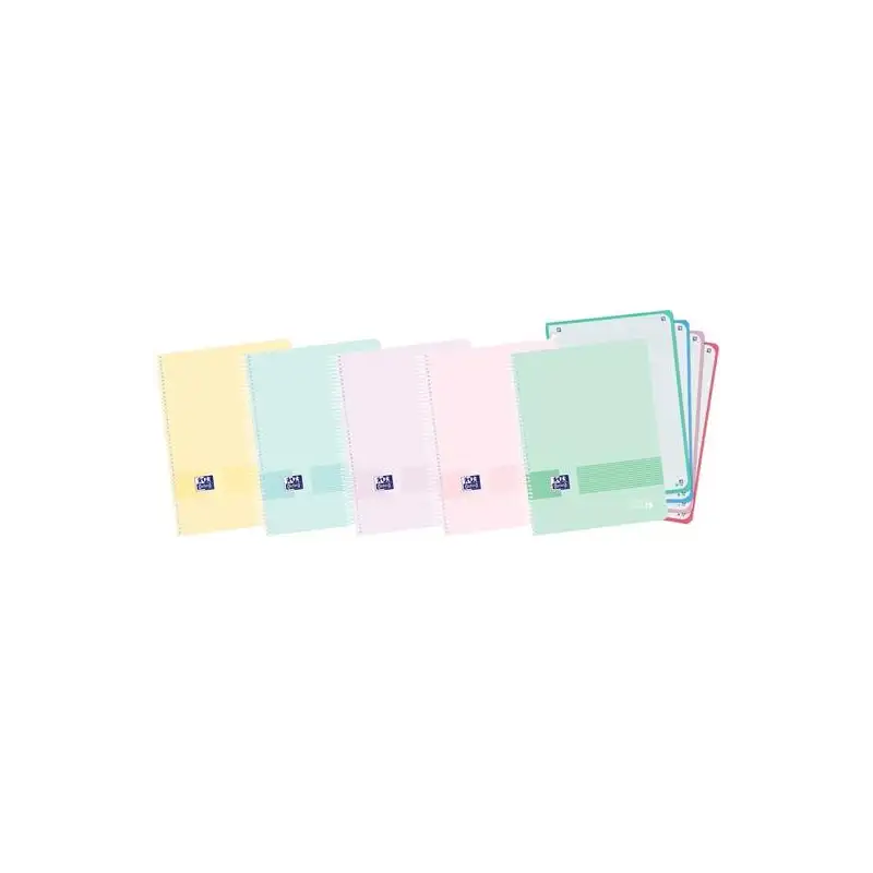 (400166695) OXFORD CUADERNO LIVE&GO EUREPEANBOOK 4 MICROPERFORADO 120H A5+ 5X5MM TAPA DE PLÁSTICO C/SURTIDOS PASTEL