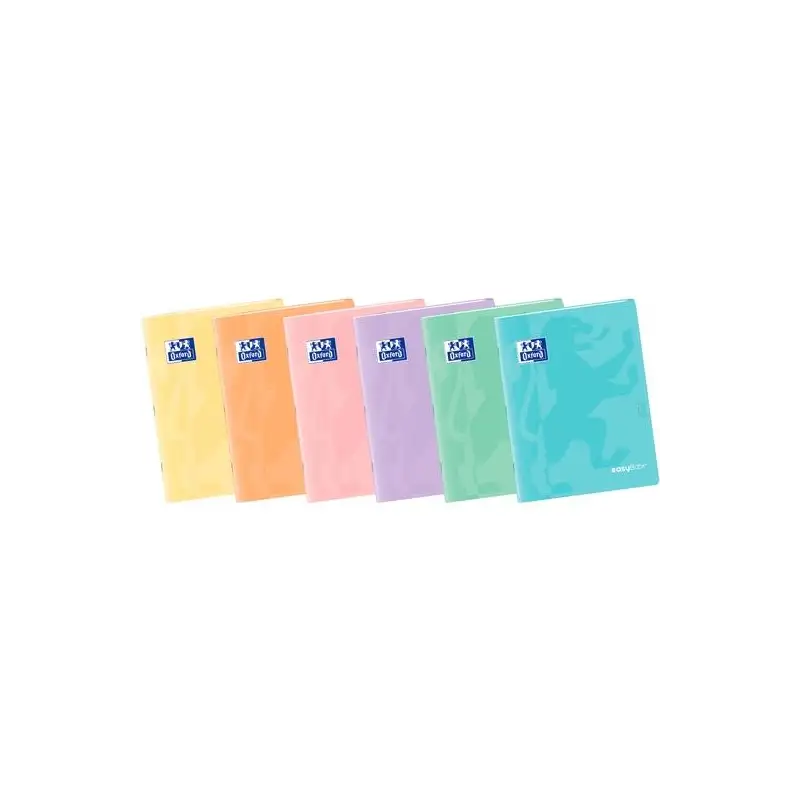 (400172932) OXFORD LIBRETA GRAPADA EASYBOOK 48H A4 4X4MM TAPA DE PLÁSTICO C/SURTIDOS PASTEL