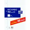 (400195058) OXFORD RECAMBIO CLASSIC 80H + 20H GRATIS A4 C/ MARGEN 90GR 4X4MM 4 TALADROS