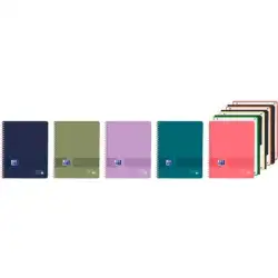 (400196874) OXFORD CUADERNO EUROPEANBOOK 4 LIVE&GO A4+ 120H 5X5 CON SEPARADORES TAPA PLÁSTICO C/SURTIDOS