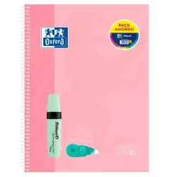 (400197319) OXFORD PACK CUADERNO EUROPEANBOOK 10 TOUCH 150H A4+ 5X5 TAPA EXTRADURA + TEXTMARKER 490 + FANCY ROLLER SURTIDO 4 ...