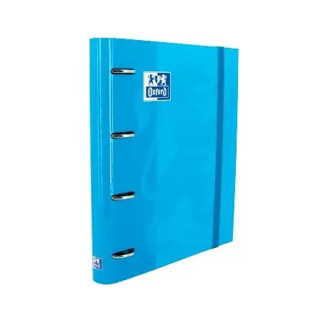 (400109184) OXFORD CARPETA ANILLAS 4X35MM CLASSIC EUROPEANBINDER C/RECAMBIO 100H A4+ 5X5 T/EXTRADURA TURQUESA