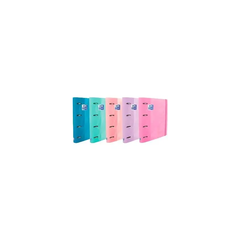 (400119130) OXFORD CARPETA DE ANILLAS 4X35MM TOUCH EUROPEANBINDER C/RECAMBIO 100H A4+ 5X5 T/EXTRADURA C/SURTIDOS PASTEL