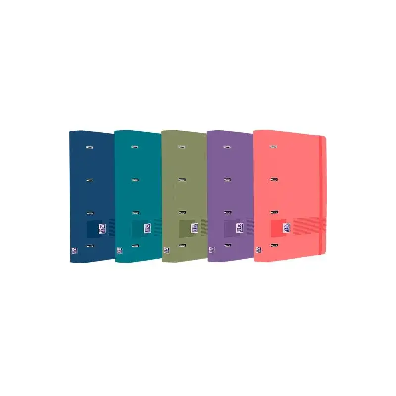 (400146174) OXFORD LIVE & GO CARPETA 4 ANILLAS EUROPEANBINDER POLYFOAM C/ RECAMBIO 100H 5X5 A4+ COLORES SURTIDOS VIVOS