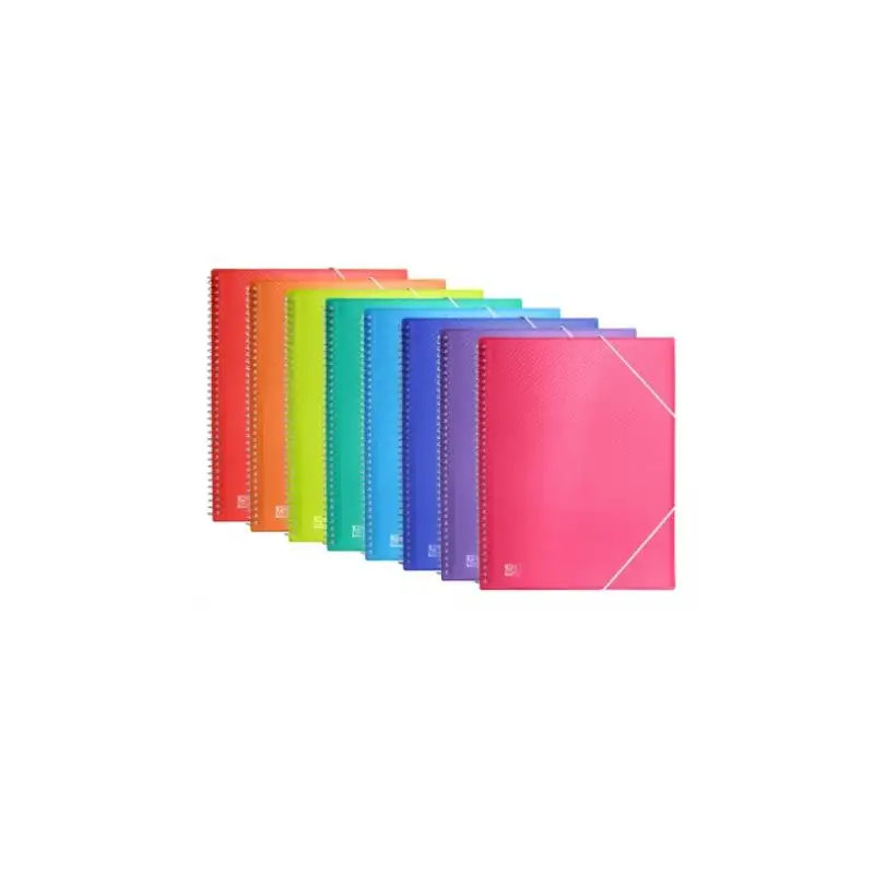(400147014) OXFORD CARPETA CON 40 FUNDAS CRISTAL ESPIRAL CON GOMAS URBAN PP COLORES SURTIDOS A4