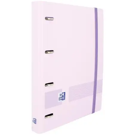 (400160538) OXFORD LIVE & GO CARPETA 4 ANILLAS 35MM EUROPEANBINDER A4+ POLYFOAM C/RECAMBIO 5X5 MALVA PASTEL