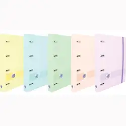 (400160744) OXFORD LIVE & GO CARPETA 4 ANILLAS 35MM EUROPEANBINDER A4+ POLYFOAM C/RECAMBIO 1 LÍNEA C/SURTIDOS PASTEL