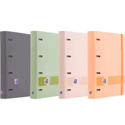 (400195804) OXFORD EUROPEANBINDER BOREAL CARPETA 4 ANILLAS 4X35 A4+ C/RECAMBIO 5X5 T/PLÁSTICO ATERCIOPELADO C/SURTIDOS