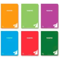 (20119) PACSA LIBRETA FLEXIPAC A4 48H 90GR 8X8 TAPAS PP TRANSLÚCIDO FLEXIBLE PACK 6 C/SURTIDOS