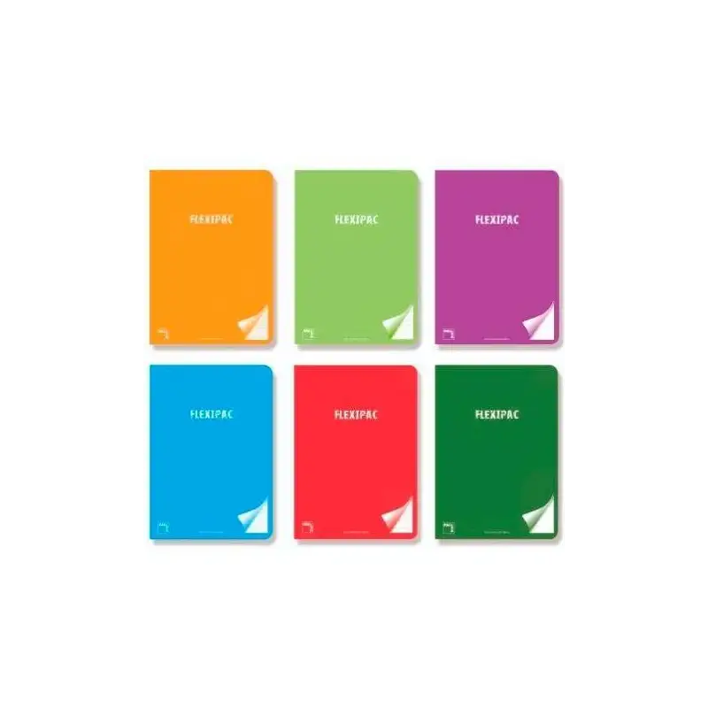(20119) PACSA LIBRETA FLEXIPAC A4 48H 90GR 8X8 TAPAS PP TRANSLÚCIDO FLEXIBLE PACK 6 C/SURTIDOS