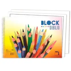 (18836) PACSA BLOC DIBUJO ESPIRAL 20H 230X330MM 130GR CON RECUADRO -10U-