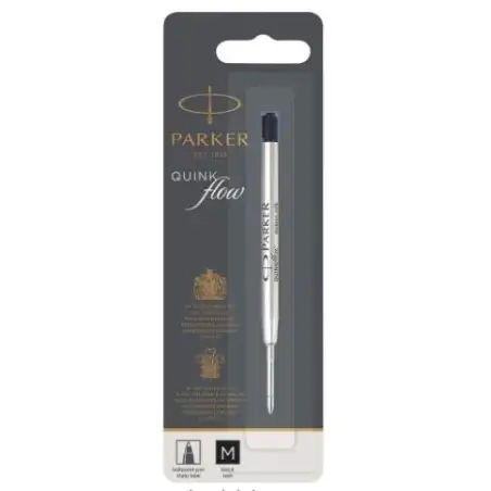(1950369) PARKER RECAMBIO BOLIGRAFO QUINK FLOW PUNTA MEDIA NEGRO BLISTER UNITARIO