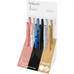 (100435983) PELIKAN BOLÍGRAFO JAZZ NOBLE ELEGANCE TINTA AZUL C/SURTIDOS EXPOSITOR 12 UD