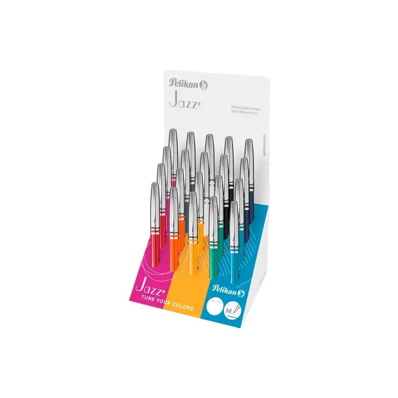 (400140837) PELIKAN BOLÍGRAFO JAZZ CLASSIC TINTA AZUL C/SURTIDOS EXPOSITOR 20 UD
