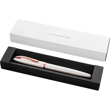 (400189910) PELIKAN PLUMA ESTILOGRÁFICA JAZZ NOBLE ELEGANCE M TINTA AZUL COLOR PERLA ESTUCHE DE REGALO