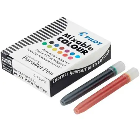 (IC-P3-AST) PILOT CARTUCHO RECAMBIO PARA PARALELL PEN COLORES SURTIDOS CAJA 12 UD
