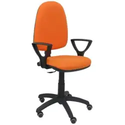 (04CPBALI308BGOLFRP) PIQUERAS Y CRESPO SILLA AYNA GIRATORIA C.PERMANENTE BRAZOS FIJOS RUEDAS DE PARQUÉ TEJIDO BALI NARANJA