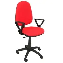 (04CPBALI350BGOLF) PIQUERAS Y CRESPO SILLA AYNA GIRATORIA C.PERMANENTE BRAZOS FIJOS TEJIDO BALI ROJO