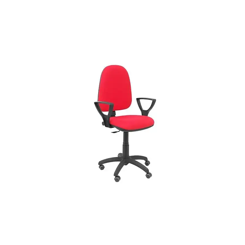 (04CPBALI350BGOLFRP) PIQUERAS Y CRESPO SILLA AYNA GIRATORIA C.PERMANENTE BRAZOS FIJOS RUEDAS DE PARQUÉ TEJIDO BALI ROJO
