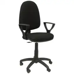 (04CPBALI840BGOLFRF) PIQUERAS Y CRESPO SILLA AYNA GIRATORIA C. PERMANENTE BRAZOS FIJOS RUEDAS AUTOFRENANTES BALI NEGRO