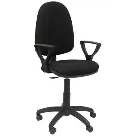 (04CPBALI840BGOLFRF) PIQUERAS Y CRESPO SILLA AYNA GIRATORIA C. PERMANENTE BRAZOS FIJOS RUEDAS AUTOFRENANTES BALI NEGRO