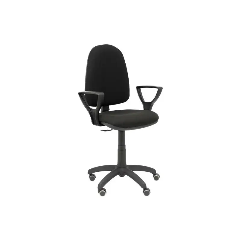 (04CPBALI840BGOLFRP) PIQUERAS Y CRESPO SILLA AYNA GIRATORIA C. PERMANENTE BRAZOS FIJOS RUEDAS DE PARQUÉ TEJIDO BALI NEGRO