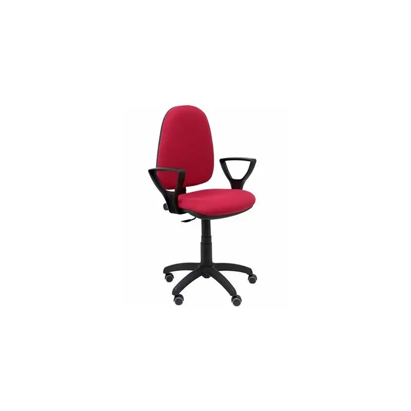 (04CPBALI933BGOLFRP) PIQUERAS Y CRESPO SILLA AYNA GIRATORIA C. PERMANENTE BRAZOS FIJOS RUEDAS DE PARQUÉ TEJIDO BALI GRANATE