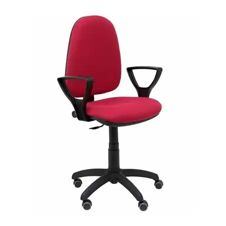 (04CPBALI933BGOLFRP) PIQUERAS Y CRESPO SILLA AYNA GIRATORIA C. PERMANENTE BRAZOS FIJOS RUEDAS DE PARQUÉ TEJIDO BALI GRANATE