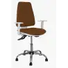 (1014ASB463B5CRRP) PIQUERAS Y CRESPO SILLA ELCHE BLANCA GIRATORIA ASINCRO TEJIDO BALI MARRON OSCURO B/R RUEDAS DE PARQUÉ