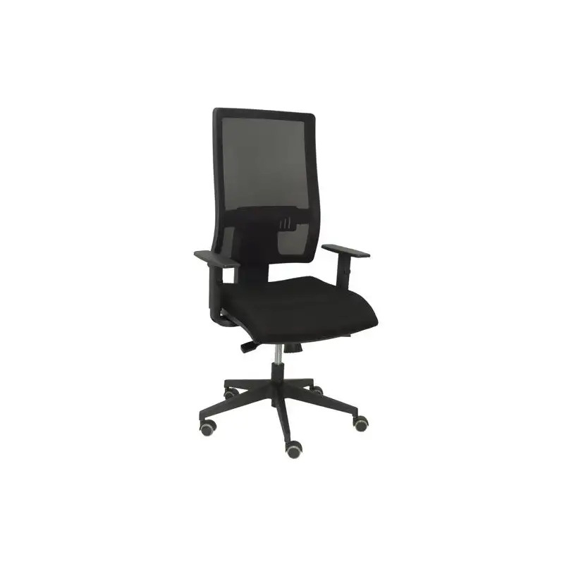 (10SBALI840SC) PIQUERAS Y CRESPO SILLA HORNA GIRATORIA SINCRO BRAZOS REG. RESPALDO MALLA ASIENTO TEJIDO BALI NEGRO