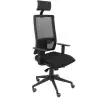 (10SBALI840TK) PIQUERAS Y CRESPO SILLA HORNA GIRATORIA SINCRO BRAZOS REG. CABECERO RESPALDO MALLA ASIENTO TEJIDO BALI NEGRO