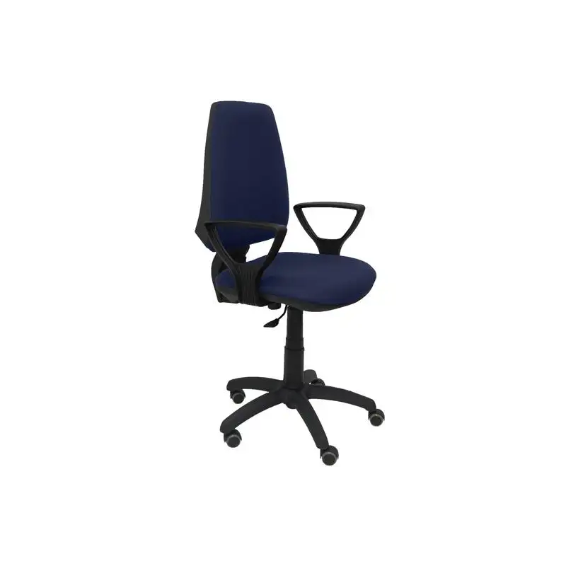 (14CPBALI200BGOLFRP) PIQUERAS Y CRESPO SILLA ELCHE GIRATORIA C.PERMANENTE BRAZOS FIJOS RUEDAS DE PARQUÉ TEJIDO BALI AZUL MARINO