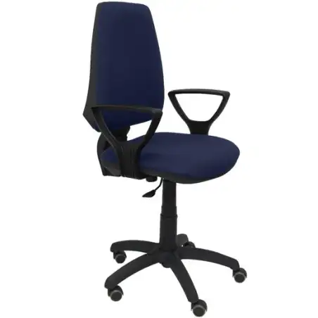 (14CPBALI200BGOLFRP) PIQUERAS Y CRESPO SILLA ELCHE GIRATORIA C.PERMANENTE BRAZOS FIJOS RUEDAS DE PARQUÉ TEJIDO BALI AZUL MARINO