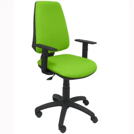 (14CPBALI22B10) PIQUERAS Y CRESPO SILLA ELCHE GIRATORIA C.PERMANENTE BRAZOS REGULABLES TEJIDO BALI VERDE PISTACHO