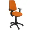 (14CPBALI308B10RP) PIQUERAS Y CRESPO SILLA ELCHE GIRATORIA C.PERMANENTE BRAZOS REG. RUEDAS DE PARQUÉ TEJIDO BALI NARANJA