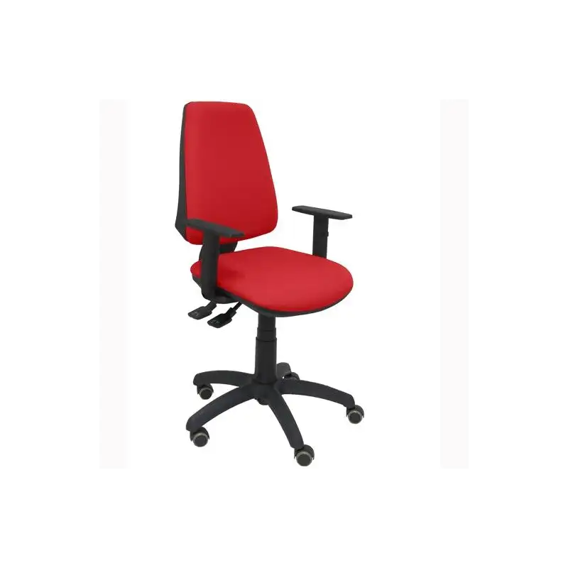 (14SBALI350B10RP) PIQUERAS Y CRESPO SILLA ELCHE GIRATORIA C.PERMANENTE BRAZOS REG. RUEDAS DE PARQUÉ TEJIDO BALI ROJO
