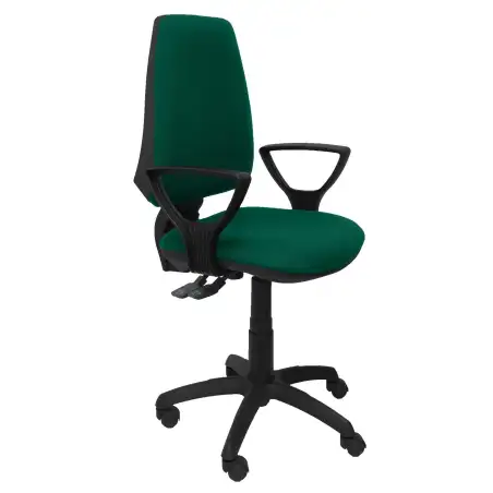 (14SBALI456BGOLF) PIQUERAS Y CRESPO SILLA ELCHE GIRATORIA C.PERMANENTE BRAZOS FIJOS TEJIDO BALI VERDE ESMERALDA