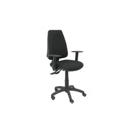 (14SBALI840B10) PIQUERAS Y CRESPO SILLA ELCHE GIRATORIA ASINCRO BRAZOS REGULABLES TEJIDO BALI NEGRO