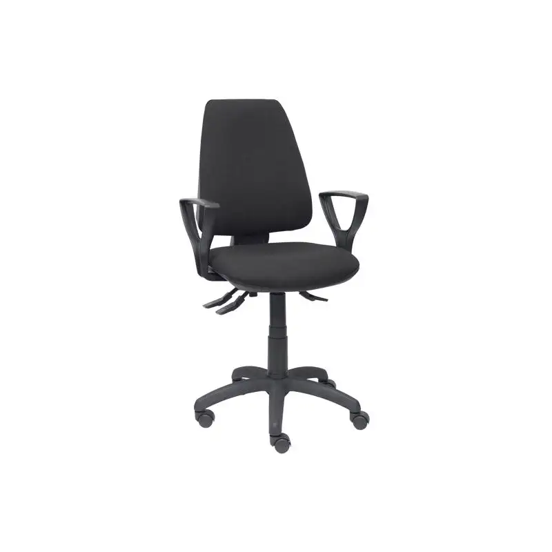 (14SBALI840BGOLF) PIQUERAS Y CRESPO SILLA ELCHE GIRATORIA ASINCRO BRAZOS FIJOS TEJIDO BALI NEGRO