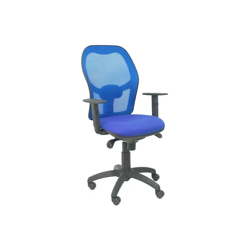 (15SABALI229) PIQUERAS Y CRESPO SILLA JORQUERA GIRATORIA SINCRO BRAZOS REG. REFUERZO LUMBAR MALLA/TEJIDO BALI AZUL