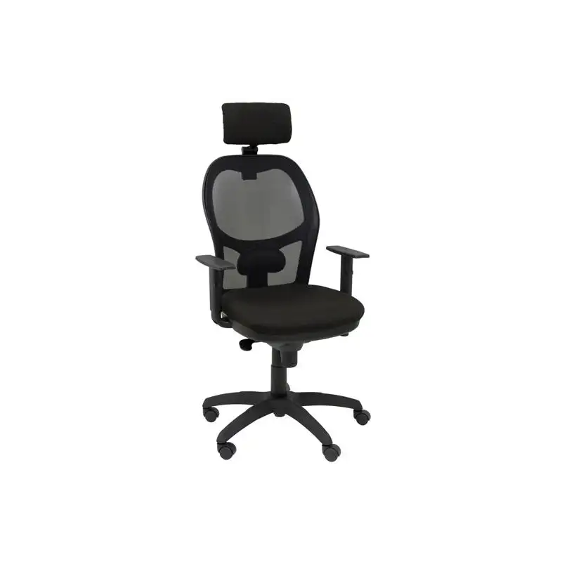 (15SNBALI840CRG) PIQUERAS Y CRESPO SILLA JORQUERA BRAZOS REGULABLES C/CABECERO REGULABLE MALLA NEGRA ASIENTO BALI NEGRO