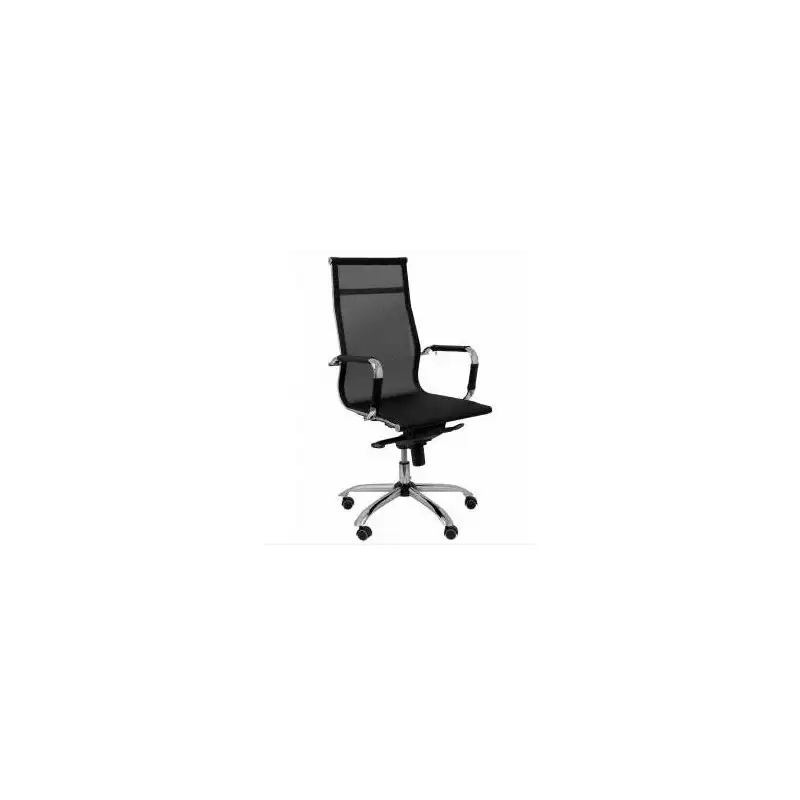 (203DBNE) PIQUERAS Y CRESPO SILLÓN BARRAX BASCULANTE REGULABLE/A BRAZOS/F RUEDAS DE GOMA MALLA NAILON NEGRO