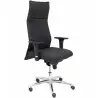 (206SPIELNE) PIQUERAS Y CRESPO SILLÓN ALBACETE GIRATORIO SINCRO BRAZOS REG. RUEDAS DE PARQUÉ TAPIZADO PIEL NEGRO