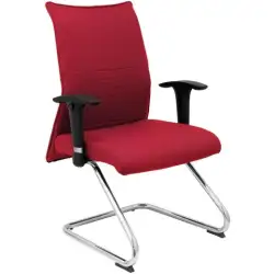 (208CPBALI933) PIQUERAS Y CRESPO SILLÓN CONFIDENTE PATÍN ALBACETE BRAZOS/F CHASIS CROMADO TEJIDO BALI GRANATE